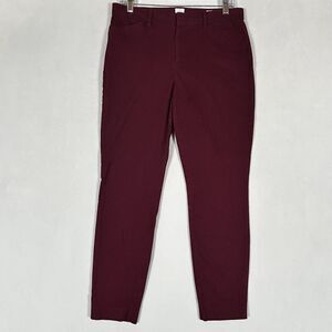 Gap Womens Skinny Ankle Khaki Pants Size 6 Maroon Red Pockets Classic Casual